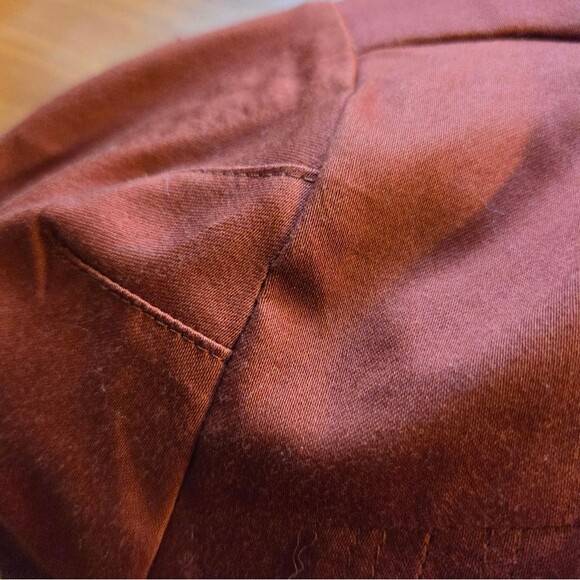 Elle Utility Blazer in Red Rust Color Cotton Blend Zip Closure w/Belt Size Small - Picture 7 of 13